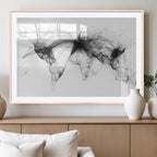 Flight Routes Air Traffic Map Canvas Wall Art, World Flight Routes Print