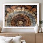 Tree Rings Wall Art Canvas Print, Rustic Wood Grain