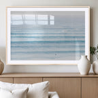 Ocean Wave Surfer Wall Art | Framed Minimal Seascape Canvas