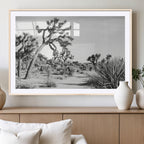 Joshua Tree Wall Art | Black & White Canvas Print, Nature Serenity Decor