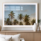 Palms Wall Art Canvas Print, Framed Tropical Coastal Nature Scene