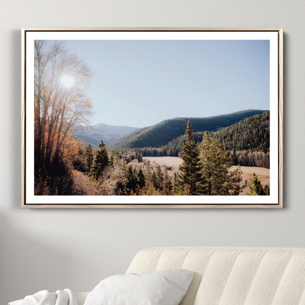 Rustic Landscape Wall Art Canvas Print, Serene Valley Scene