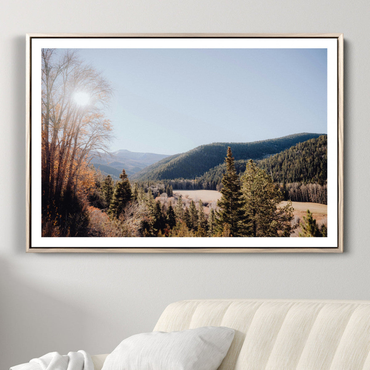 Rustic Landscape Wall Art Canvas Print, Serene Valley Scene