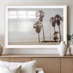 Coastal Light Wall Art Canvas Print, Framed Relaxing Shoreline Art, Minimalist Ocean Tropical Decor