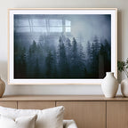 Foggy Pines Misty Forest Wall Art Print