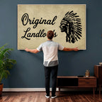 Original Landlords Wall Art Canvas Print, Native American Silhouette Artwork