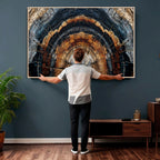 Abstract Wood Grain Canvas Print, Tree Ring Pattern Wall Art, Extra Large Living Room Wall Decor