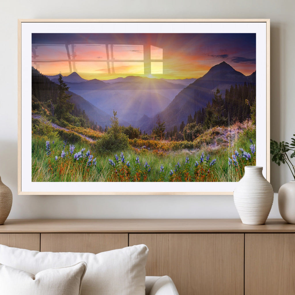 Mountain and Spring Wall Art Canvas Print