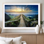 Mountain and Sunset Wall Art Canvas Print