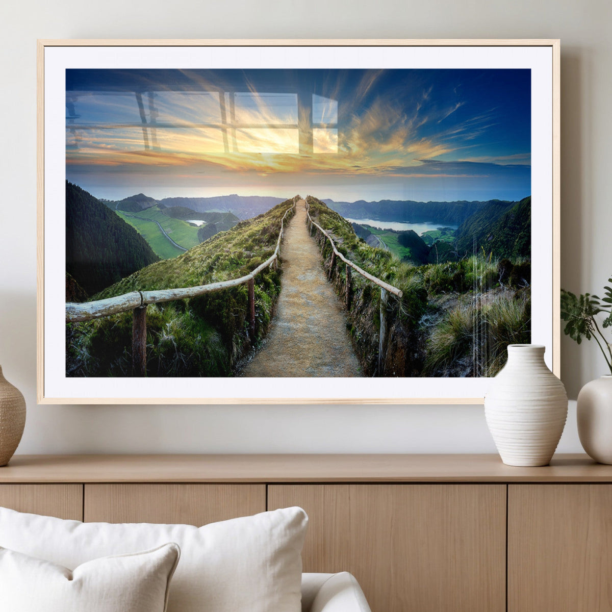 Mountain and Sunset Wall Art Canvas Print