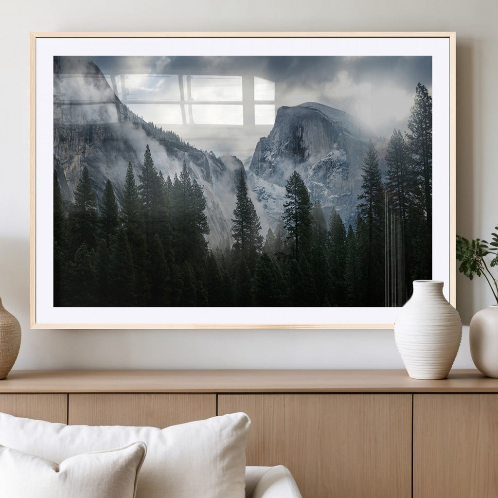 Wall Art Foggy Forest Landscape Canvas Print
