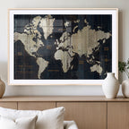Antique Old World Map Wall Art Canvas Print