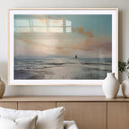 Abstract Ocean Wall Art, Boat Wall Art Canvas Print