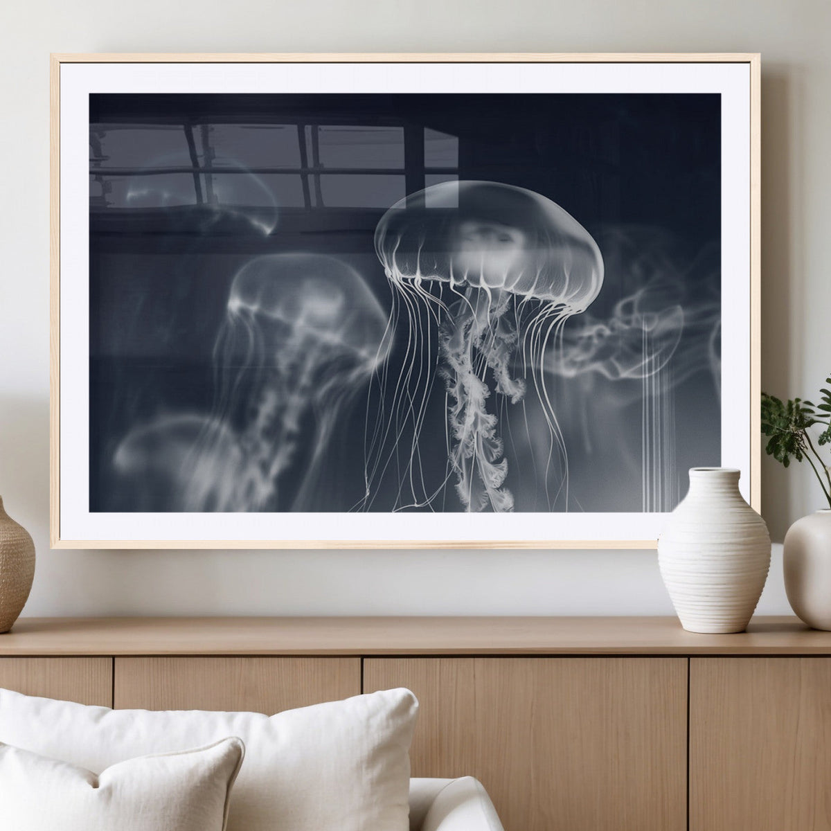 Jellyfish Wall Art Canvas Print, Modern Abstract Jellyfish