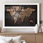World Map Canvas Print | Framed Travel Map Wall Art for Couples