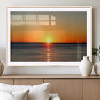 Golden Horizon Sunset Over Ocean Wall Art Canvas Print | Tropical Beach Canvas