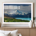Mount Cook and Lake Pukaki Canvas Wall Art Print | Majestic Snow Capped Peaks