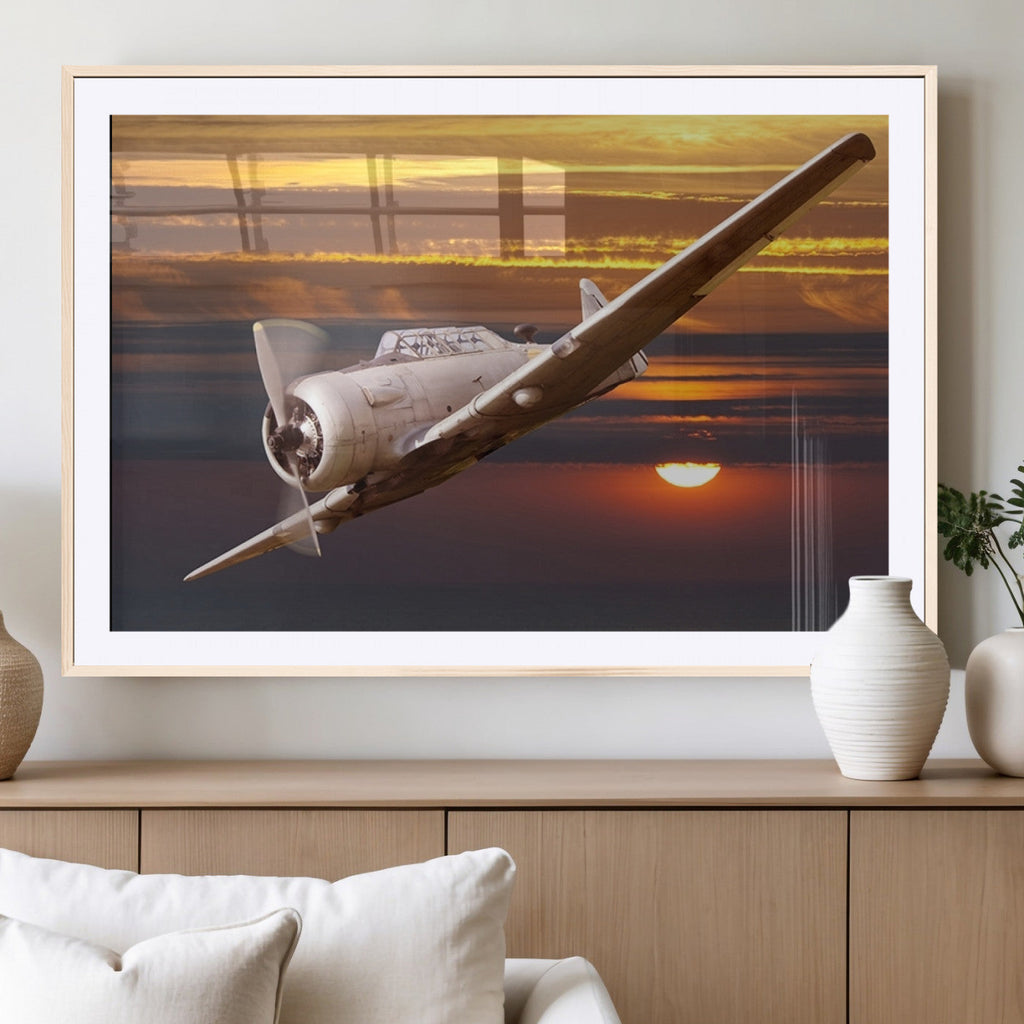 Old War Plane Wall Art Canvas Print
