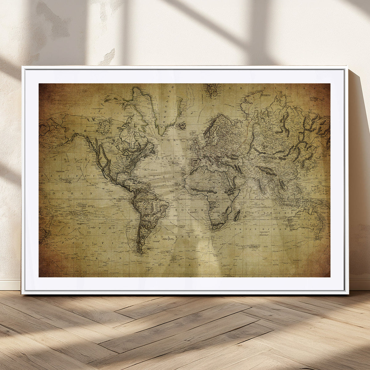 Push Pin World Map Canvas Print | Travel Tracker Wall Art