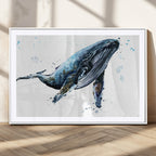Watercolor Whale Wall Art Canvas Print