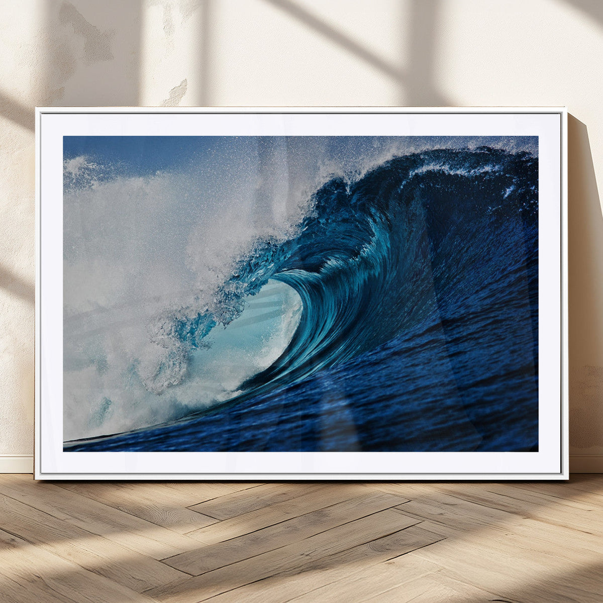 Ocean Wave at Sunset Canvas Art, Large Wall Print of Vibrant Water Waves