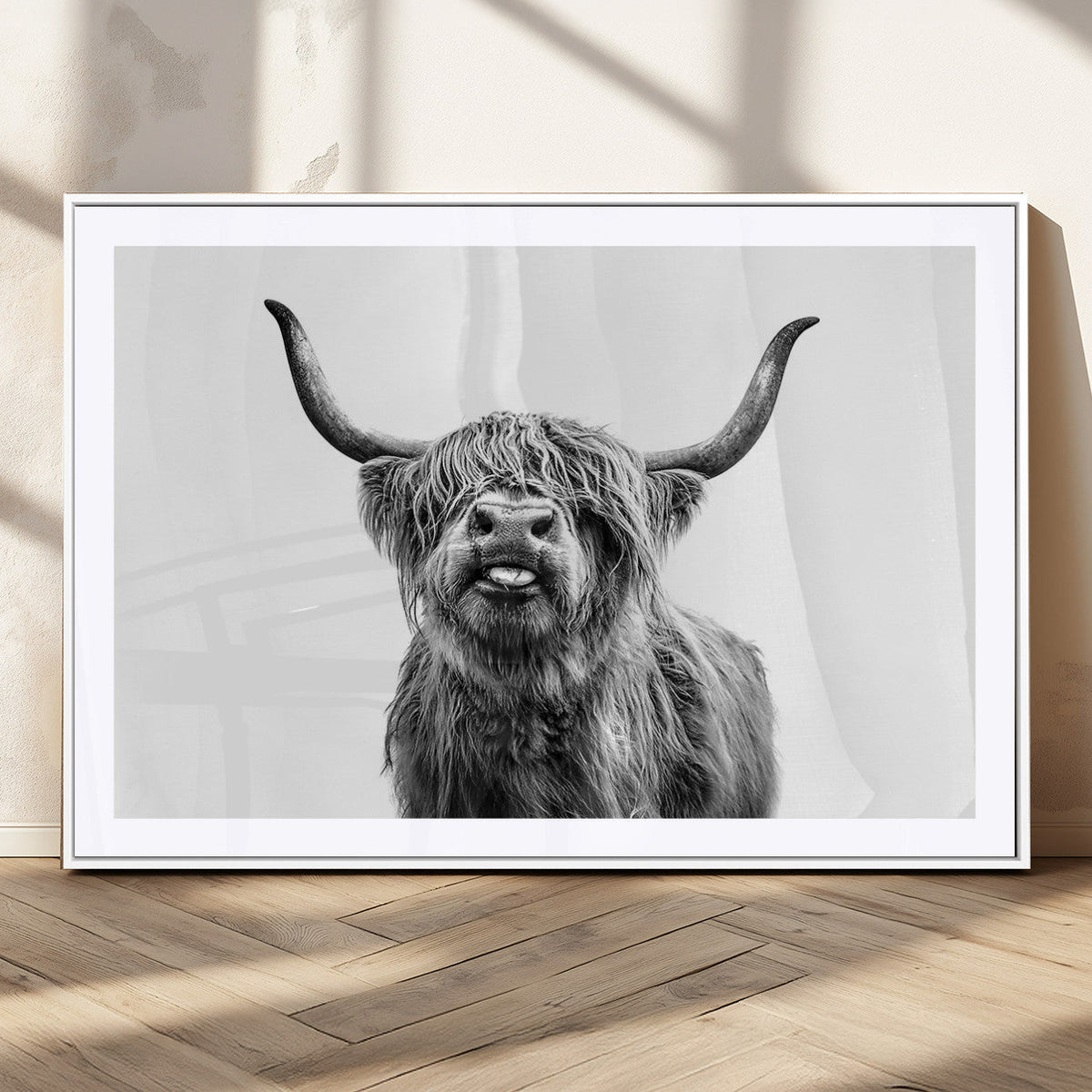 Fanny Scottish Highland Cow Cattle Art Print Farmhouse Wall Art Canvas Print
