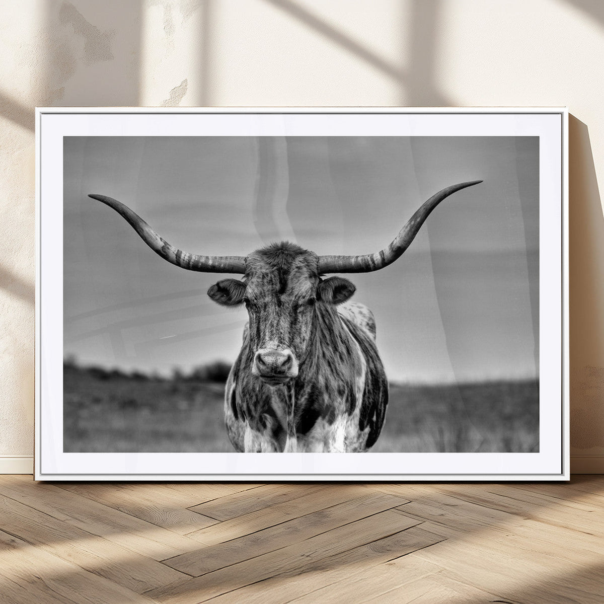 Texas Longhorn Cow Wall Art, Texas Longhorn Canvas, Cattle