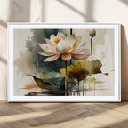 Lotus Flower Watercolor Canvas Print | A Symbol of Serenity and Growth in Soft Watercolors