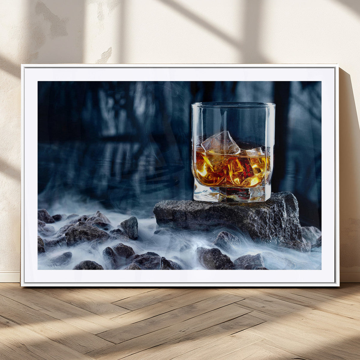 Whiskey Ice Wall Art Canvas Print