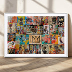 Abstract Art Collage Wall Art Canvas Print, Urban Graffiti Style