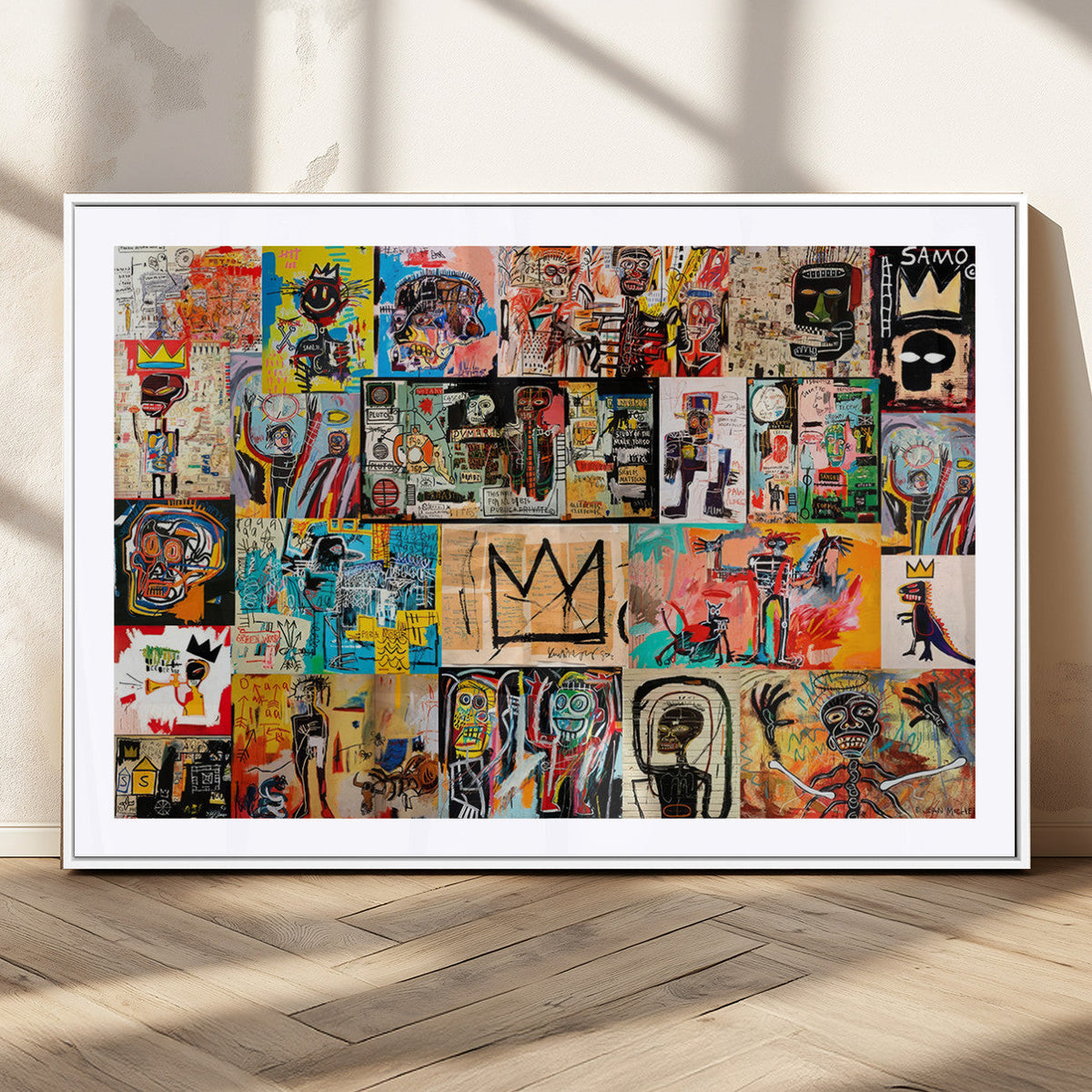 Abstract Art Collage Wall Art Canvas Print, Urban Graffiti Style
