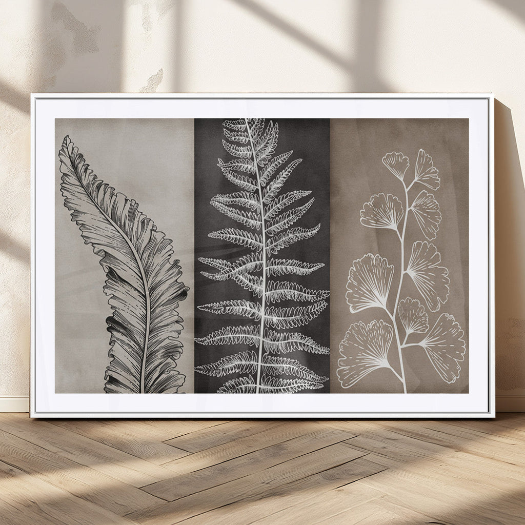 Minimalist Botanical Wall Art Canvas Print, Framed and Ready to Hang