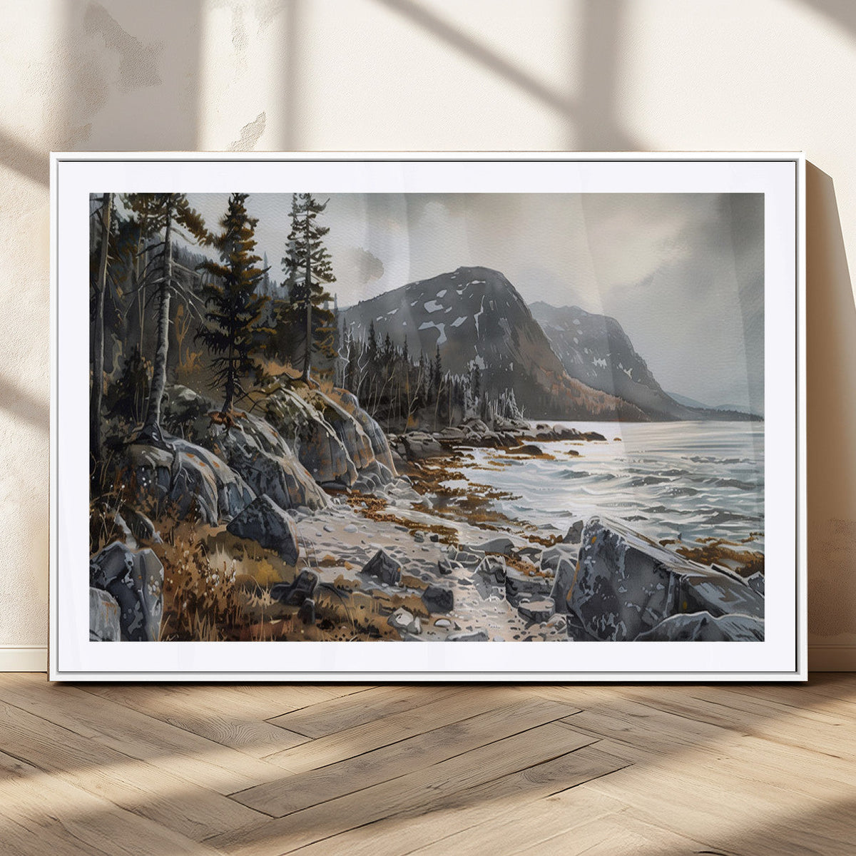 Serene Coastal View of Acadia National Park