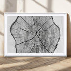 Rustic Tree Ring Wall Art Canvas Print, Framed and Ready to Hang