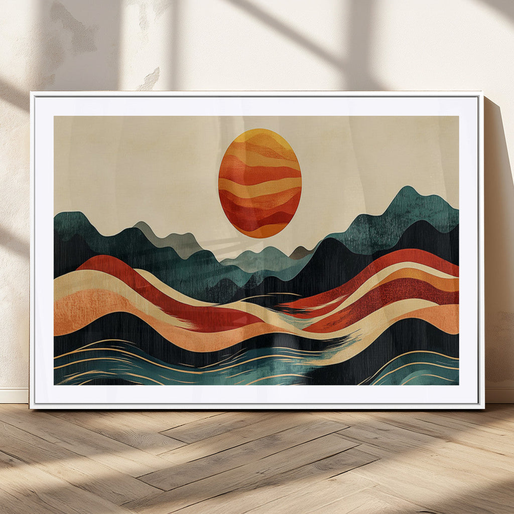 Mountain Triptych Wall Art Canvas Print | Western Boho Pine Tree Nature Print