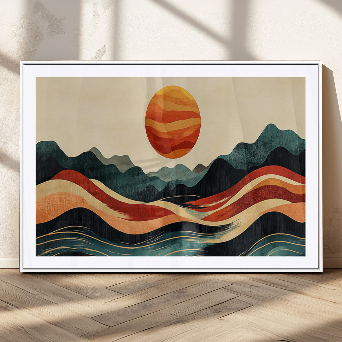 Mountain Triptych Wall Art Canvas Print | Western Boho Pine Tree Nature Print