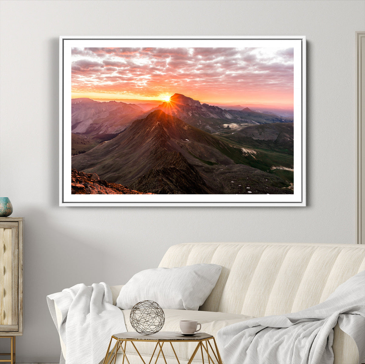Mountain Sunrise Wall Art Canvas Print | Alpine Ridge Morning Light