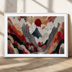 Abstract Mountain Wall Art Canvas Print | Vibrant Stylized Landscape