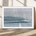 Ocean Waves Wall Art Canvas Print, Framed Surfer Lineup on a Crowded Ocean