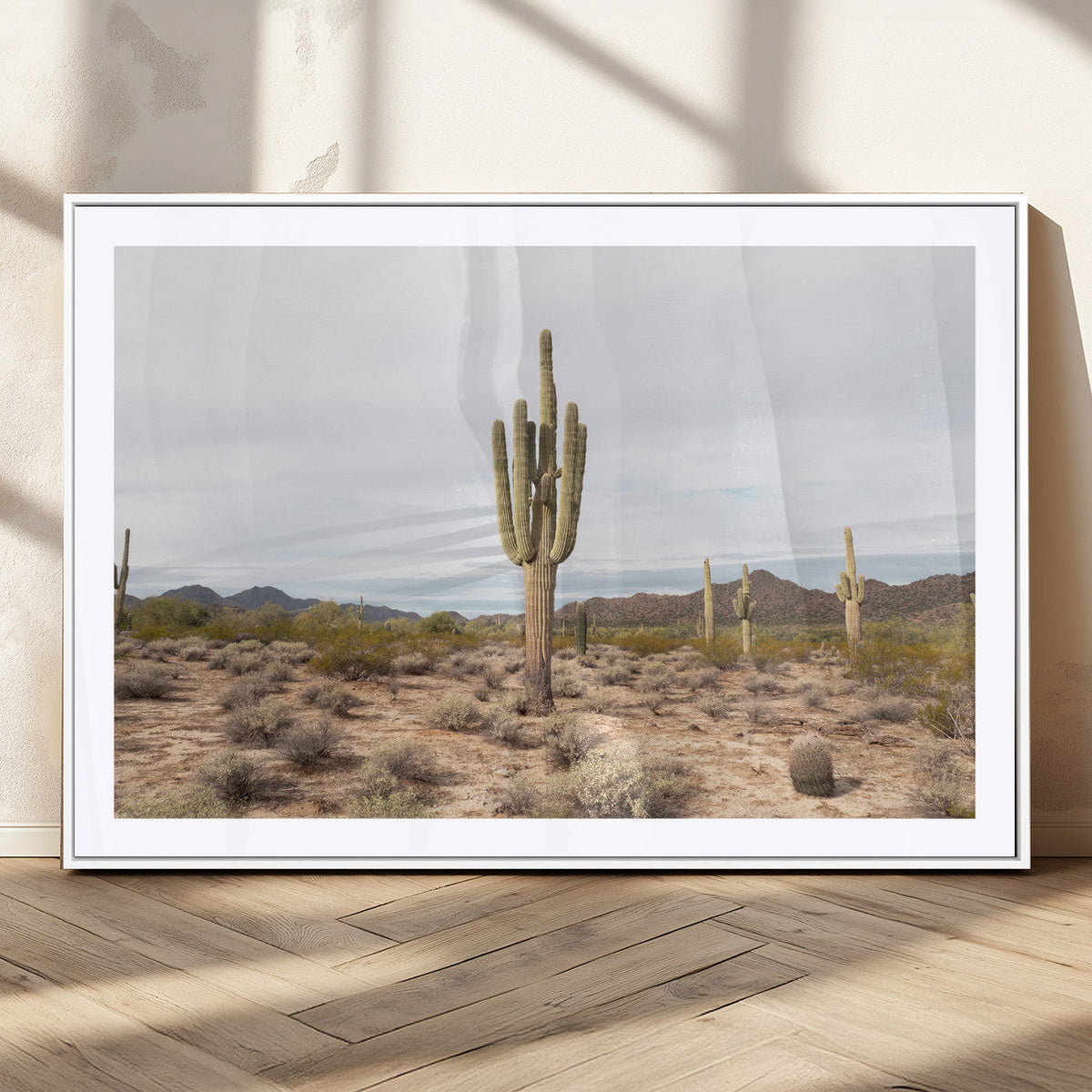 Saguaro Cactus Wall Art | Framed Desert Canvas Artwork