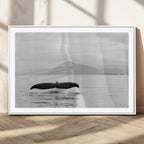 Whale Tail Wall Art | Framed Black White Ocean Canvas