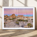 Vibrant Sunset Sky Wall Art Canvas Print, Framed Joshua Tree Desert Artwork