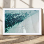 Minimal Beach Wall Art | Framed Ocean Swimming Canvas