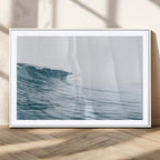 Ocean Wave Wall Art Canvas Print, Framed Coastal Decor Art, Modern Minimalist Ocean
