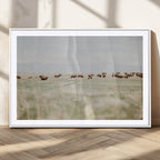 Bison Herd Wall Art Canvas Print, Framed Western Ranch Nature Scene