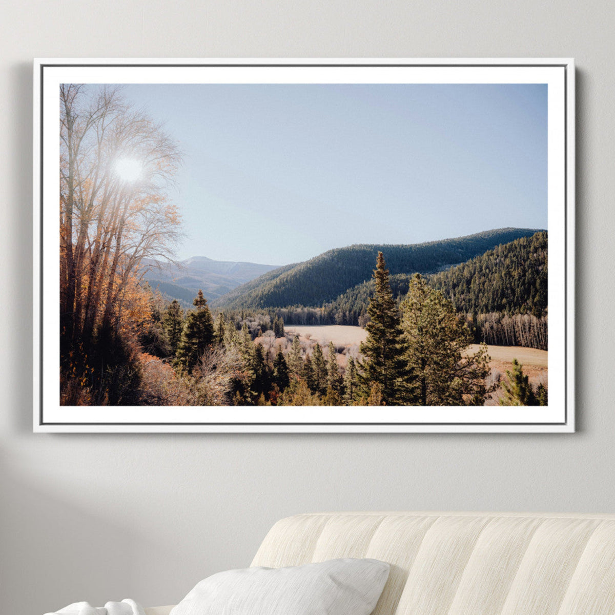 Rustic Landscape Wall Art Canvas Print, Serene Valley Scene