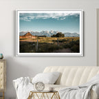 Rustic Farmhouse Wall Art Canvas Print, Teton Range Mormon Row Barn