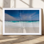 Ocean Breeze Wall Art Canvas Print, Aqua Waves and Coastal Horizon Under a Blue Sky