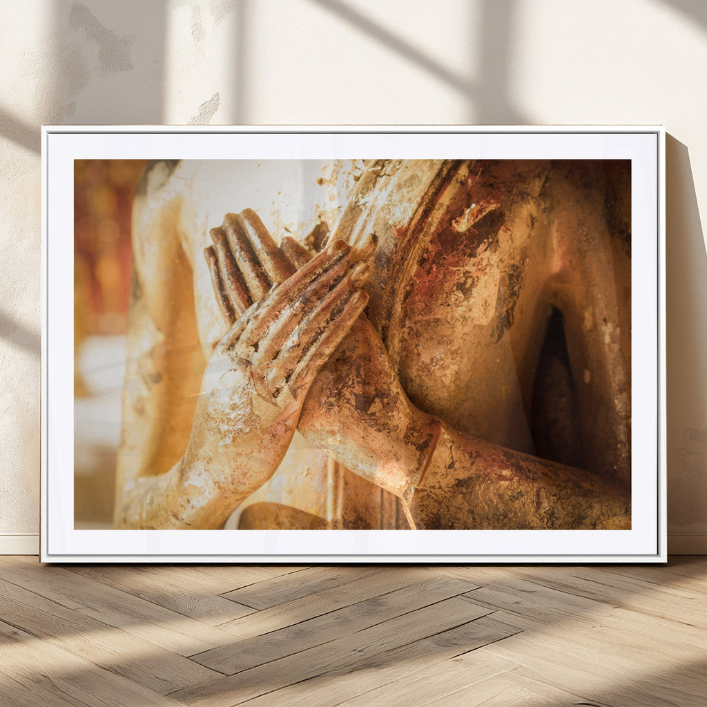 Buddha Statue Hands Wall Art Canvas Print