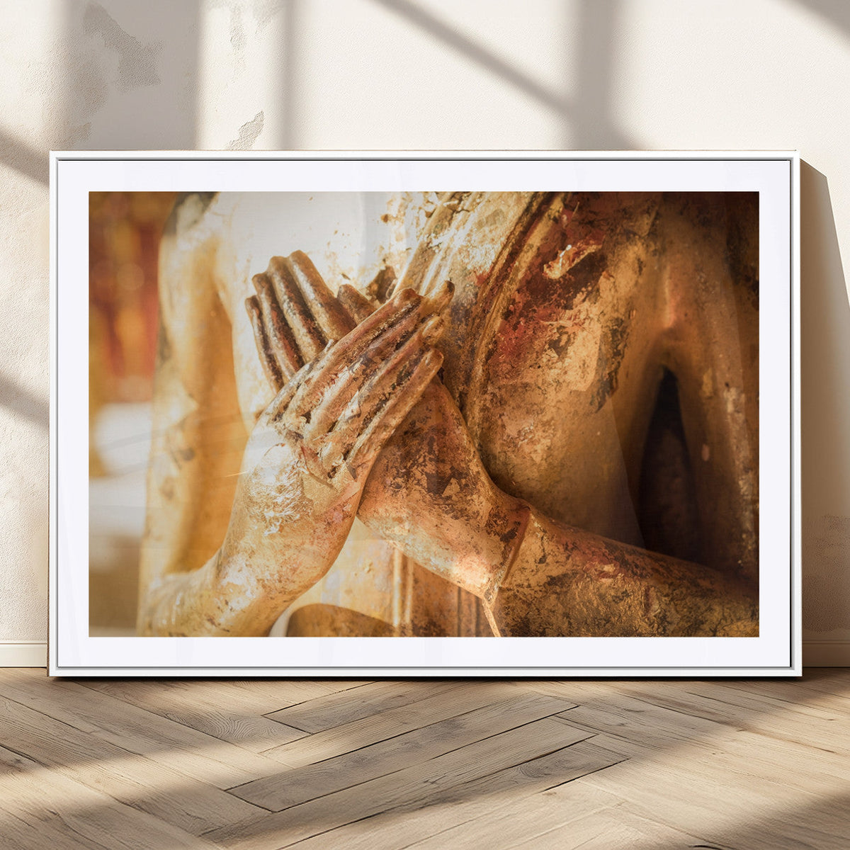 Buddha Statue Hands Wall Art Canvas Print